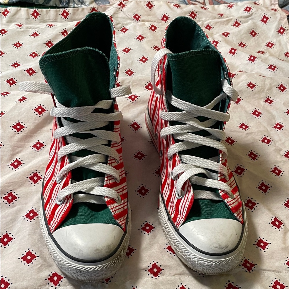 Converse Christmas High Top Tennis Shoes